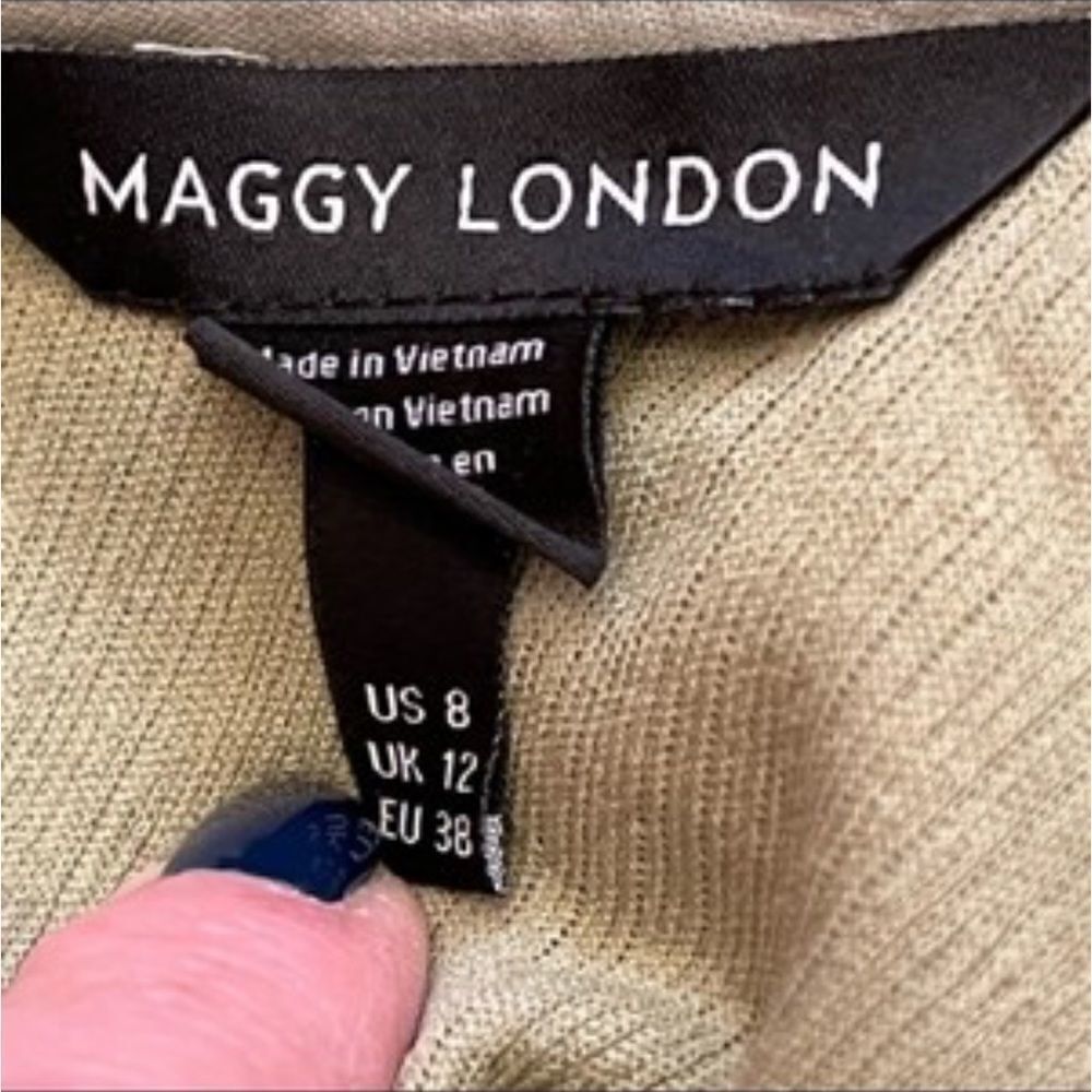 Maggy London Draped Sleeveless Dress Seafoam Green Sz 8 summer - Picture 8 of 10